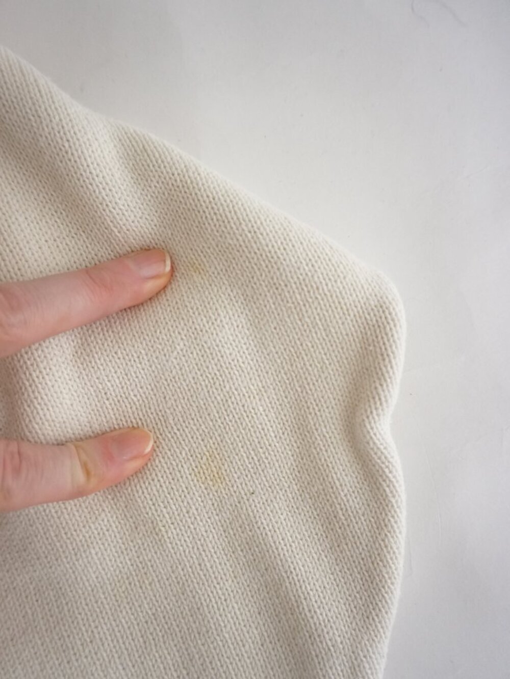 Vintage Classics Cream Solid Knit Minimal Ribbed Hem Crew Neck Sweater Cotton M - Picture 10 of 10